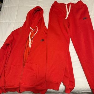 RED Nike Sweat Suit